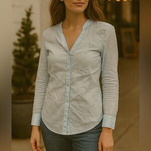 Manguun Sky Blue Button-Up Shirt - Size 6